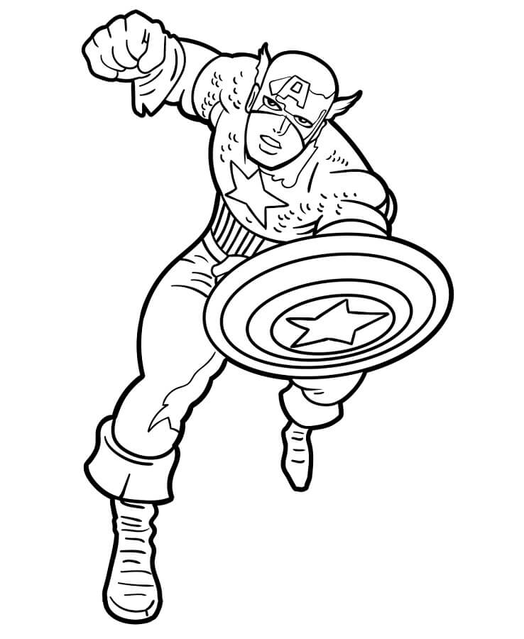 Captain America gratis druckbar ausmalbilder