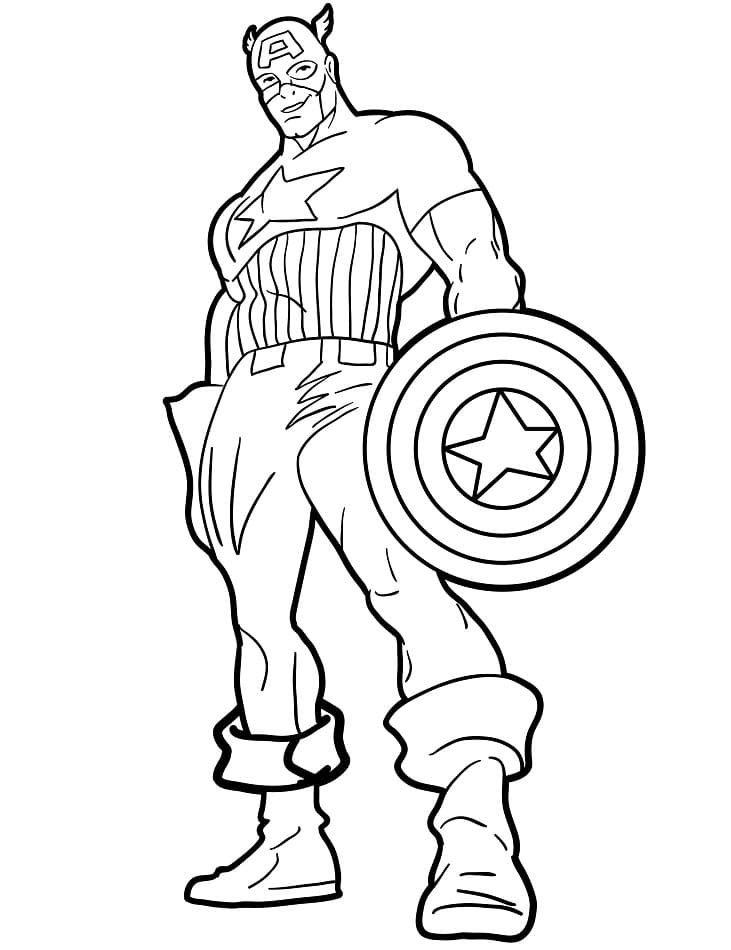 Captain America zum Drucken ausmalbilder