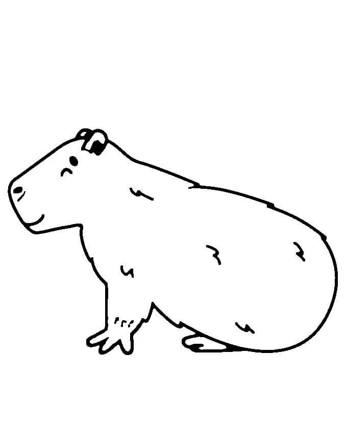 Capybara Druckbar Gratis ausmalbilder