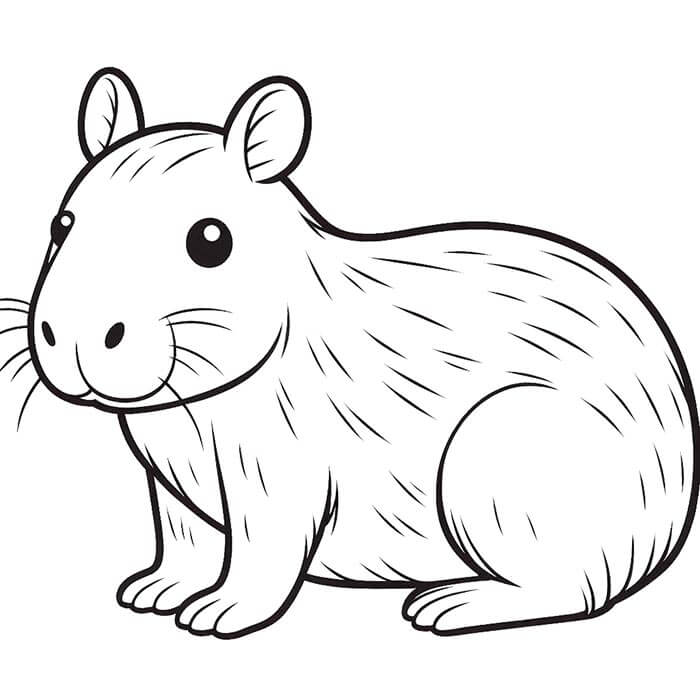 Capybara Für 4-Jährige Kinder ausmalbilder