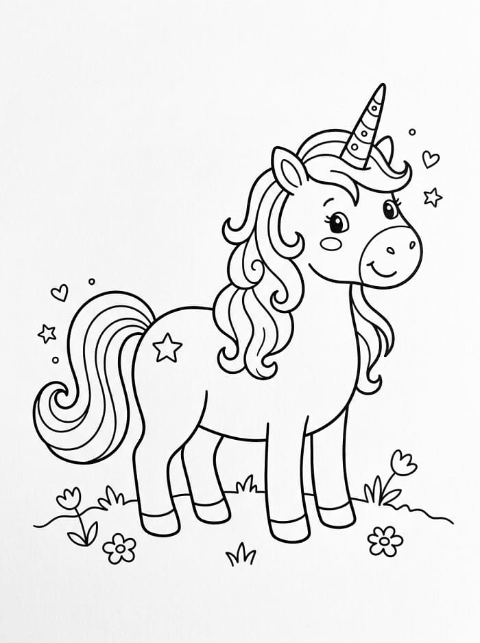 Cartoon Einhorn ausmalbilder