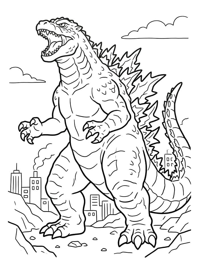 Cartoon Godzilla ausmalbilder