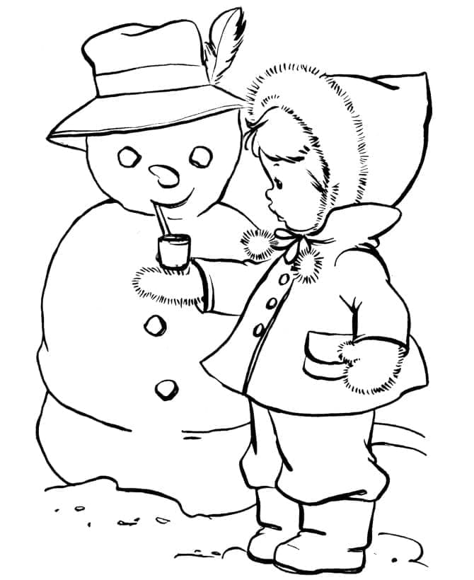 Cartoon Schneemann ausmalbilder