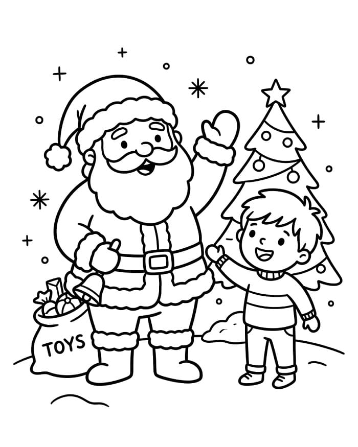 Cartoon Weihnachtsmann ausmalbilder