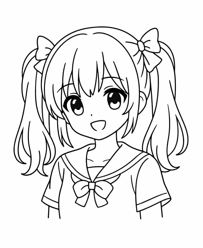 Coole Anime-Mädchenfigur ausmalbilder