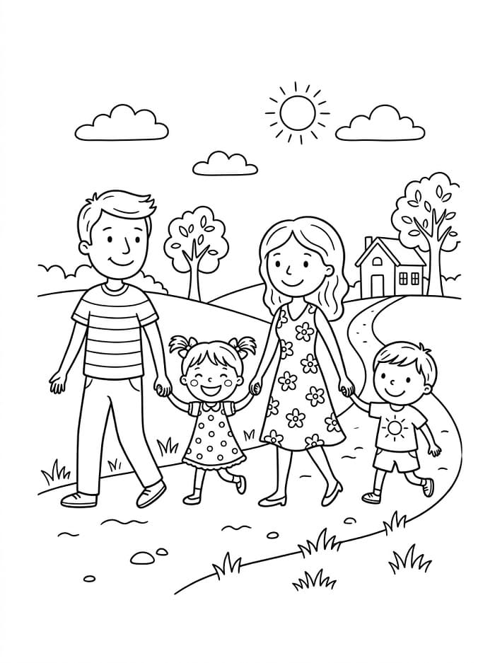 Familie ausmalbilder