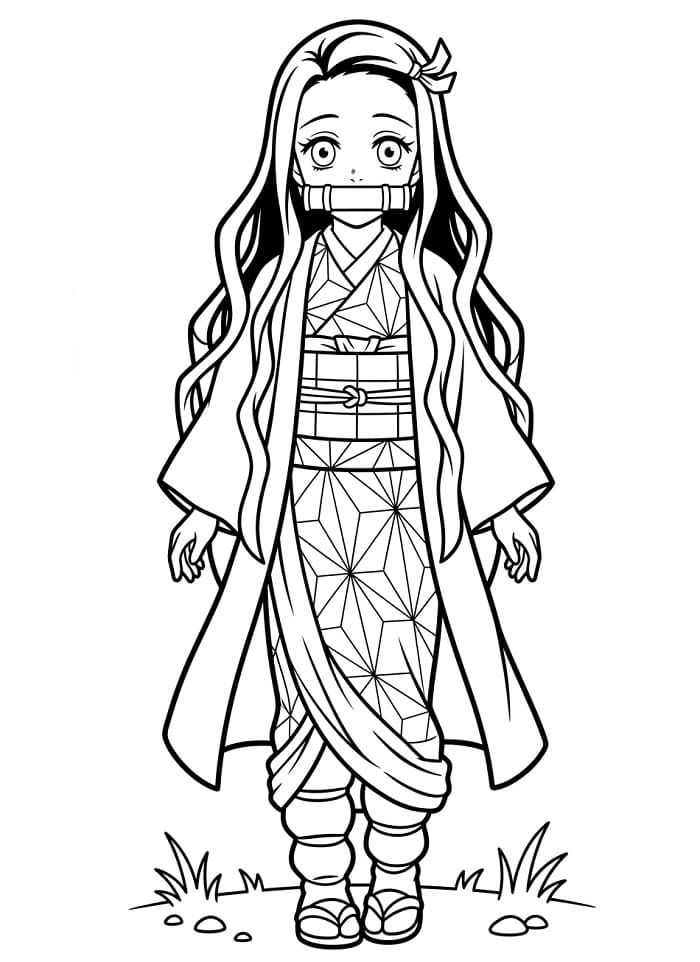 Coole Nezuko ausmalbilder