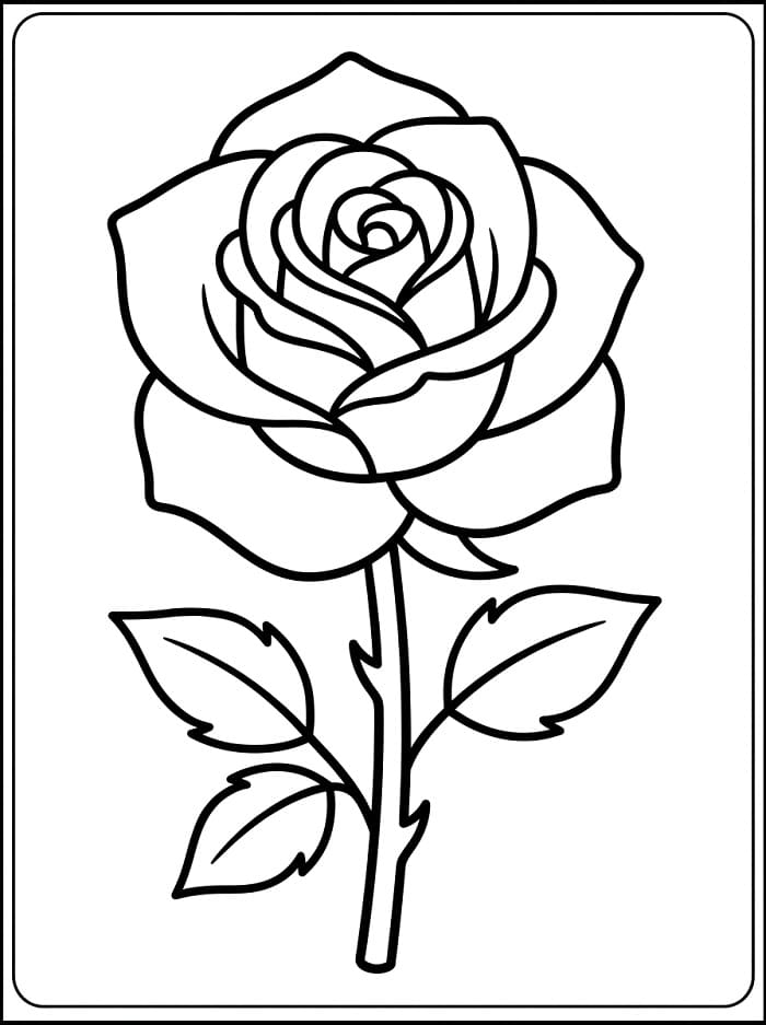Coole Rose ausmalbilder