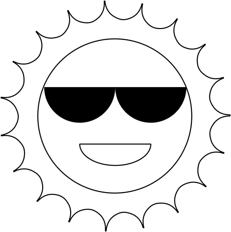 Coole Sonne ausmalbilder