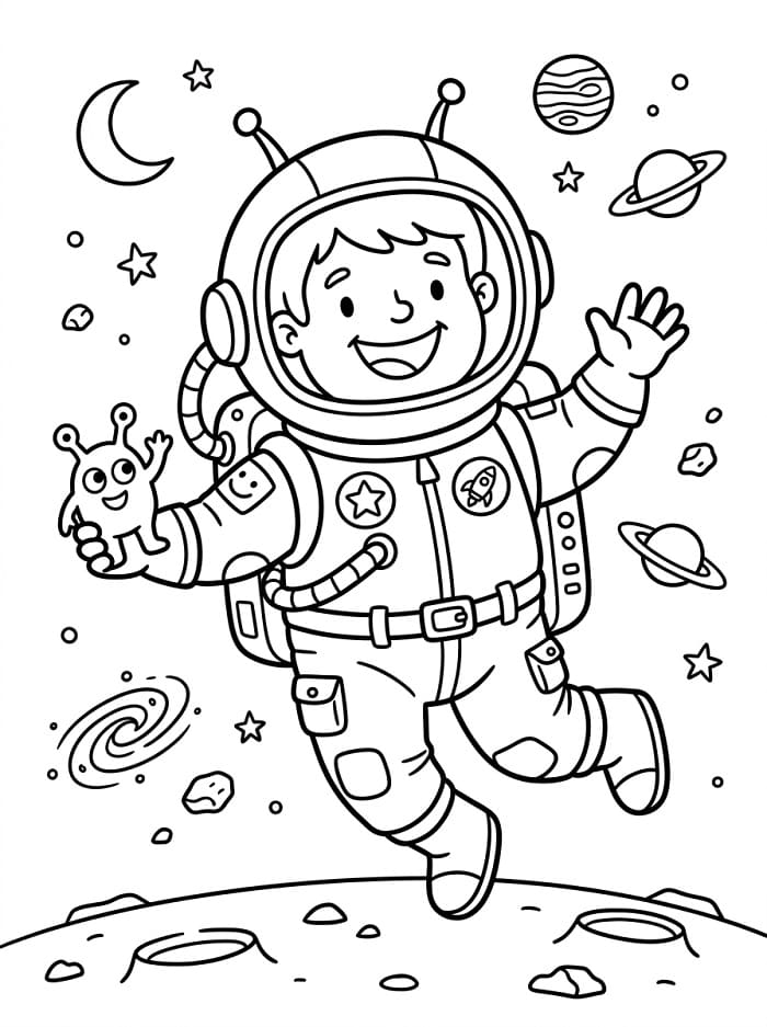 Cooler Astronaut ausmalbilder