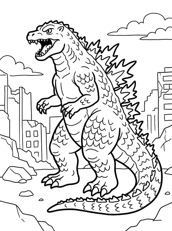 Cooler Godzilla ausmalbilder