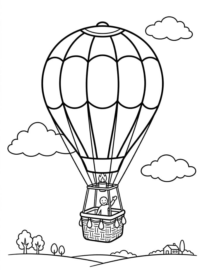 Cooler Heißluftballon ausmalbilder