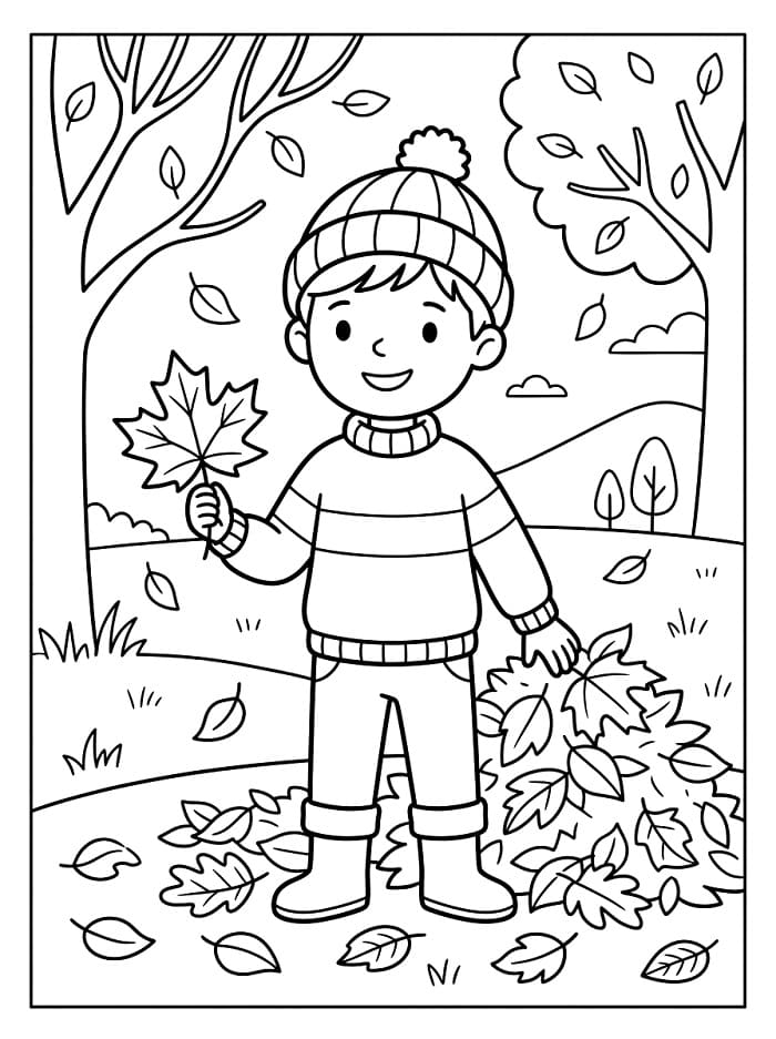 Cooler Herbst ausmalbilder