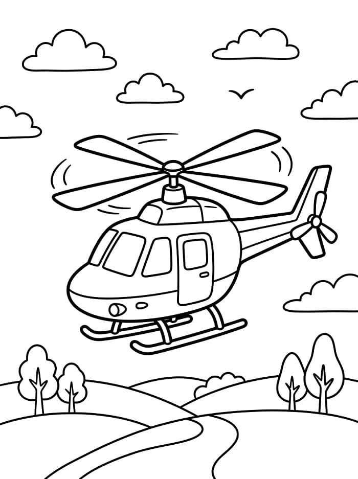 Cooler Hubschrauber ausmalbilder