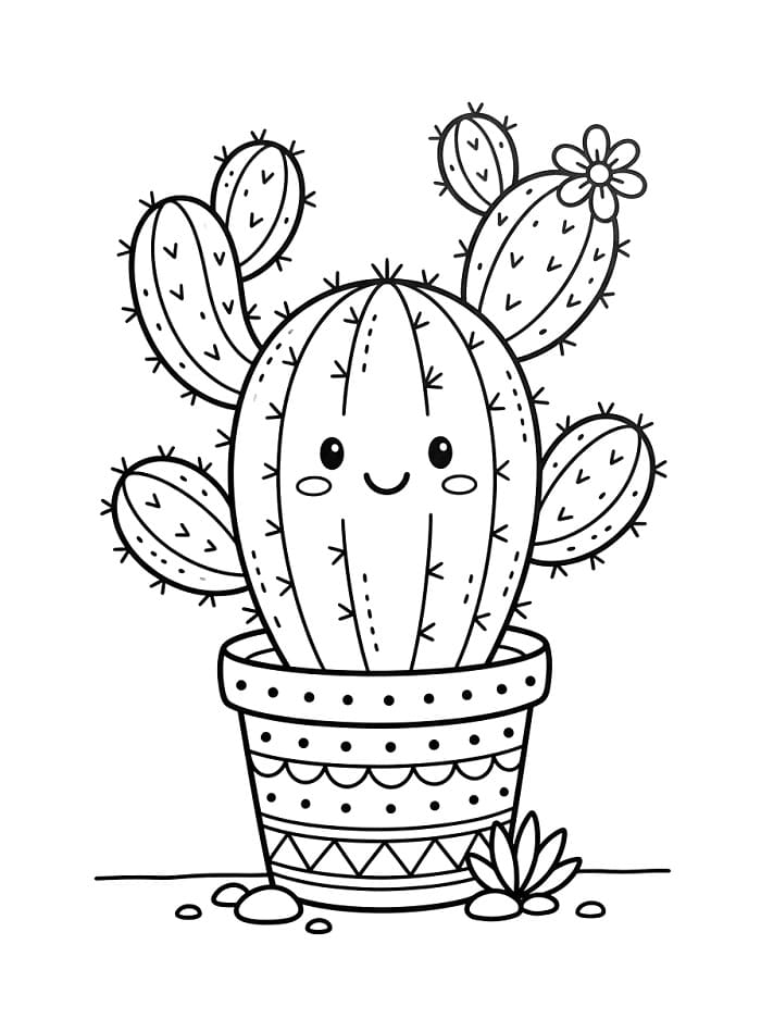 Cooler Kaktus ausmalbilder