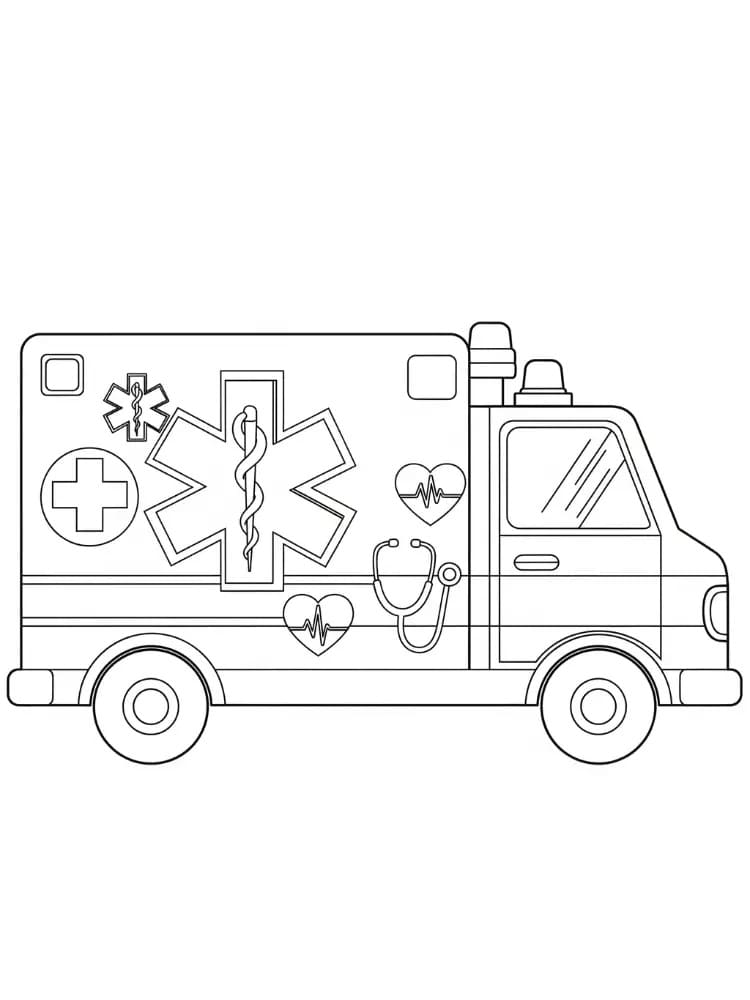 Cooler Krankenwagen ausmalbilder