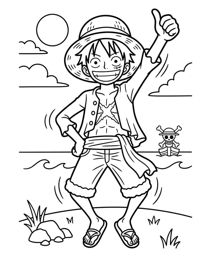 Cooler Luffy ausmalbilder