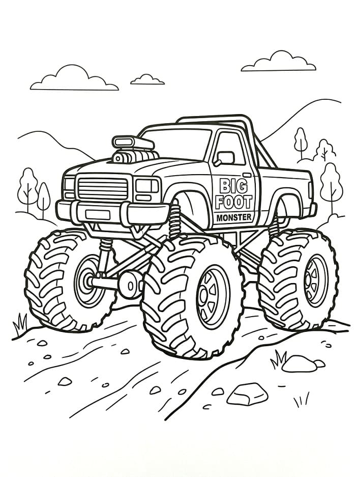 Cooler Monstertruck ausmalbilder