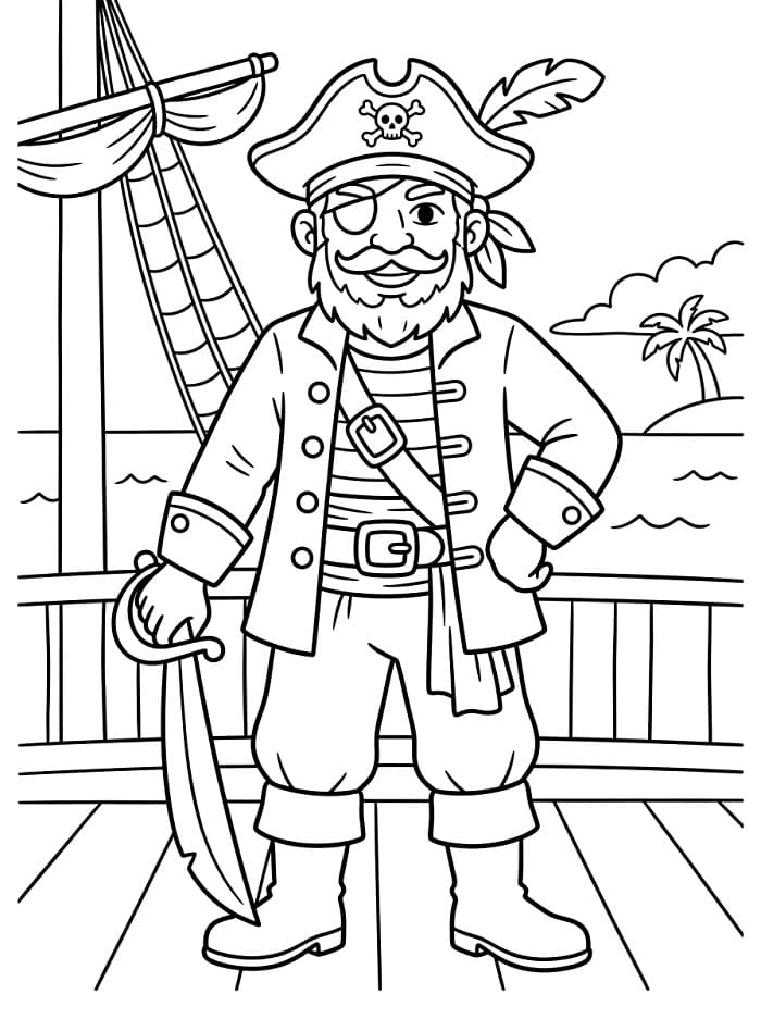 Cooler Pirat ausmalbilder
