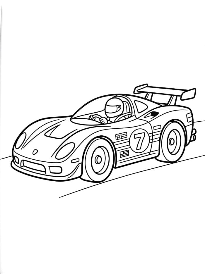 Cooler Rennwagen ausmalbilder