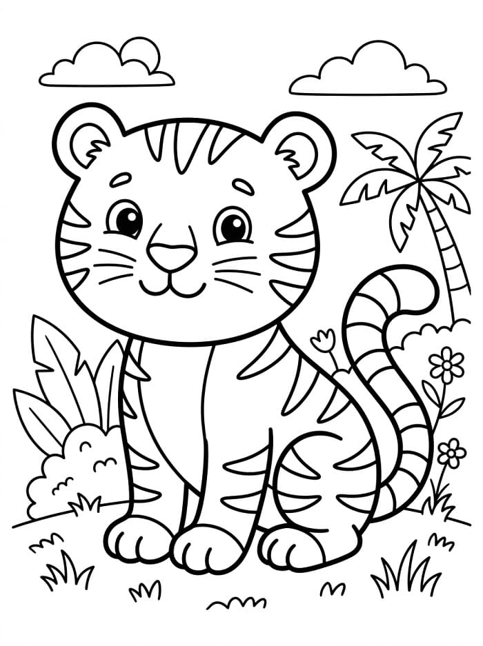 Cooler Tiger ausmalbilder