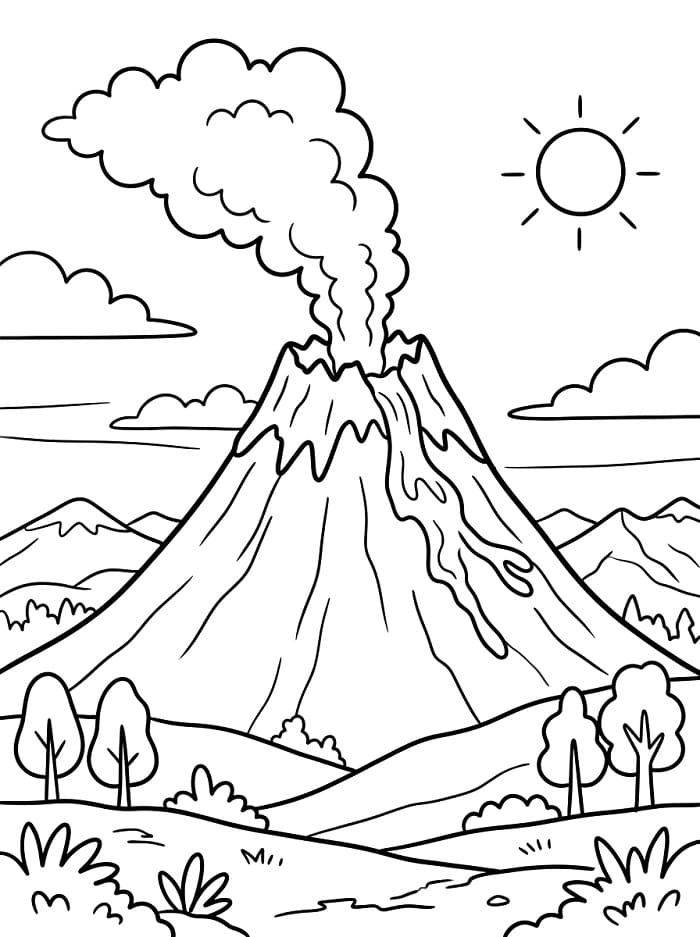 Cooler Vulkan ausmalbilder