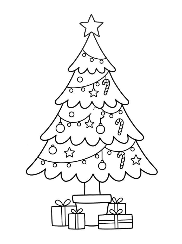 Cooler Weihnachtsbaum ausmalbilder