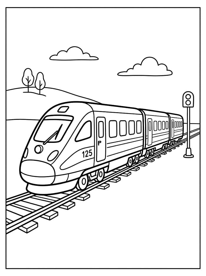 Cooler Zug ausmalbilder