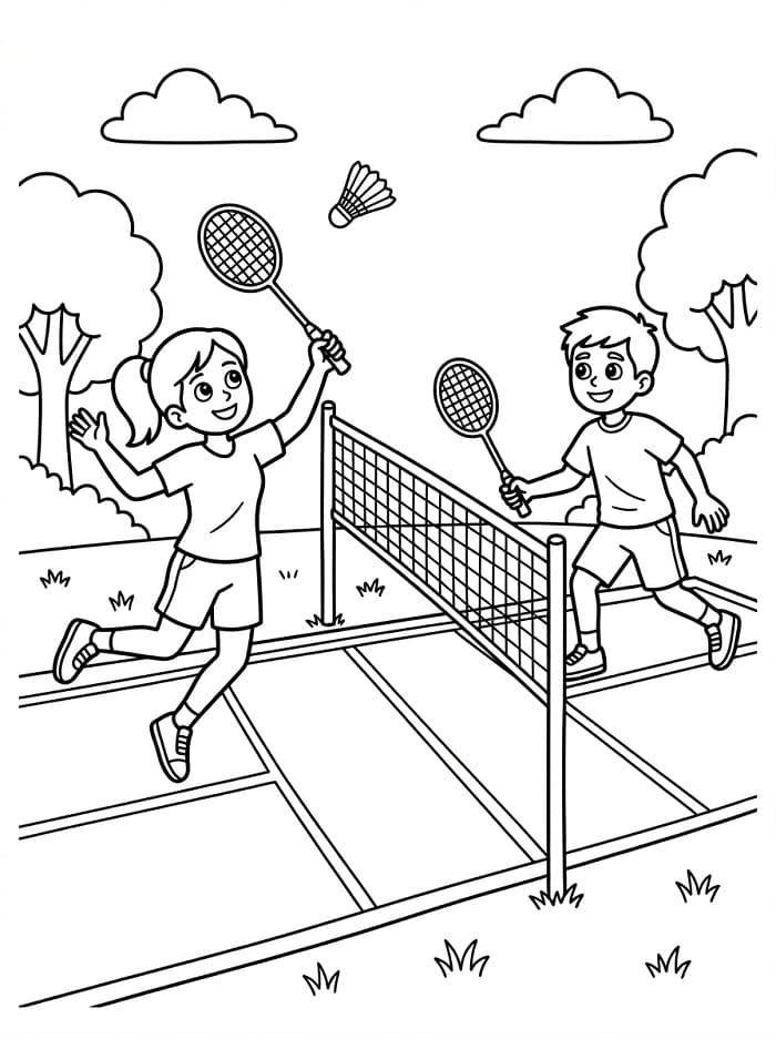 Cooles Badminton ausmalbilder