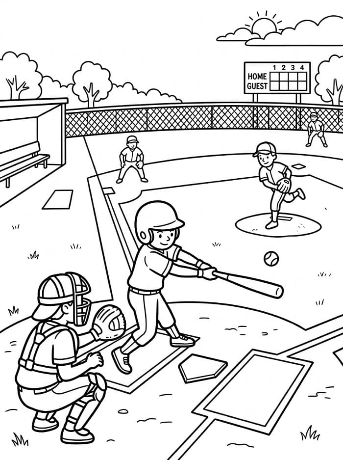 Cooles Baseball ausmalbilder