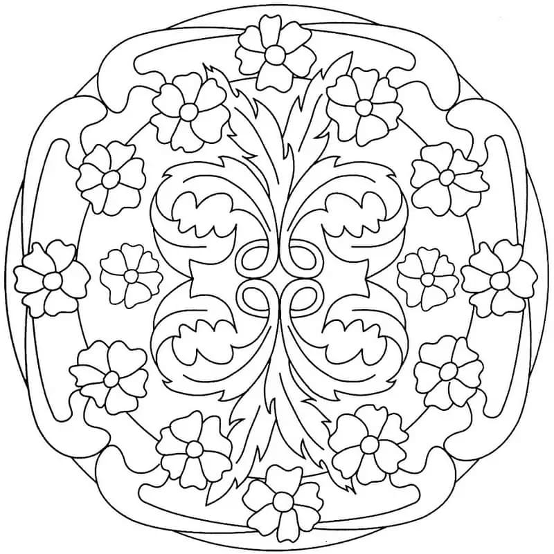 Cooles Blumen-Mandala ausmalbilder