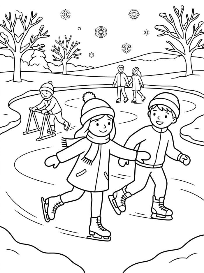 Cooles Eislaufen ausmalbilder