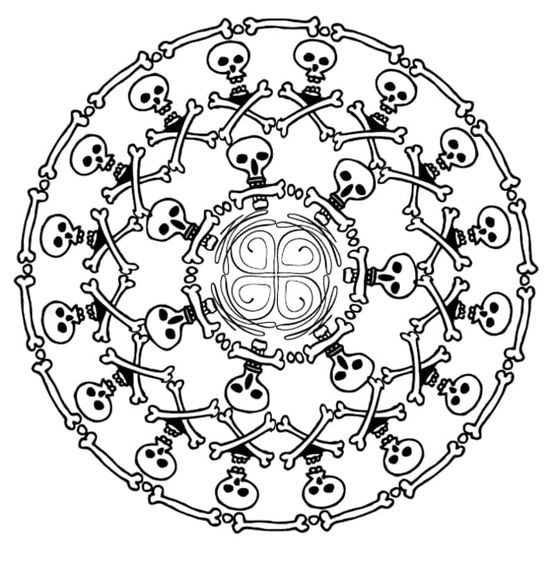 Cooles Halloween-Mandala ausmalbilder