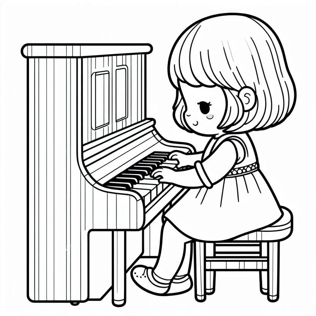 Cooles Klavier ausmalbilder