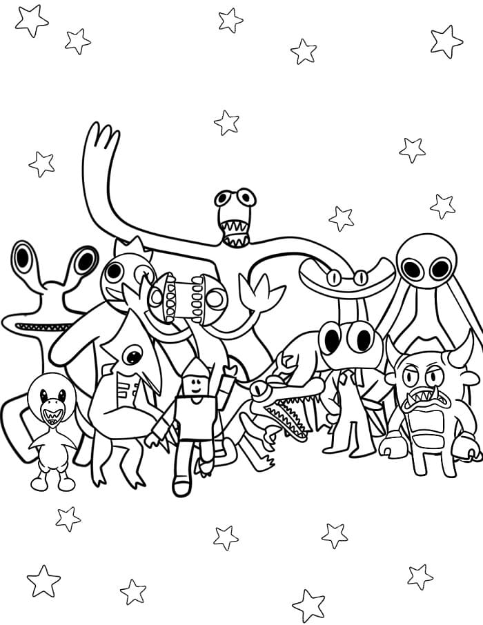 Rainbow Friends ausmalbilder