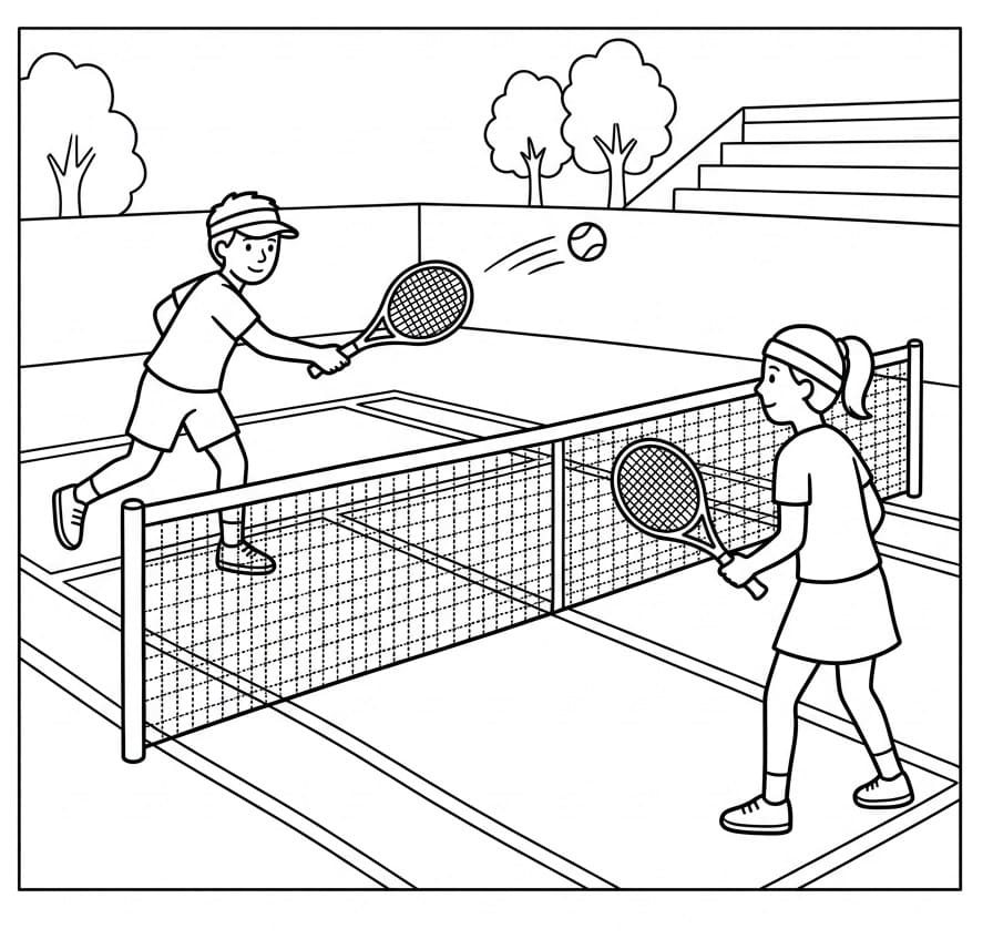 Cooles Tennis ausmalbilder