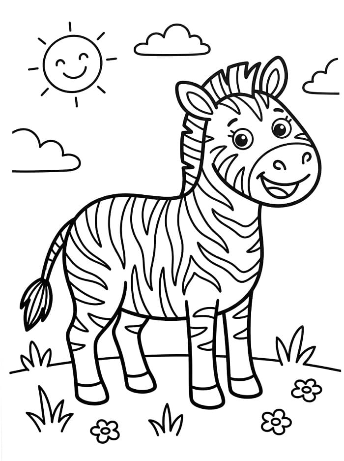 Cooles Zebra ausmalbilder