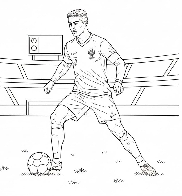 Cristiano Ronaldo Druckbar ausmalbilder