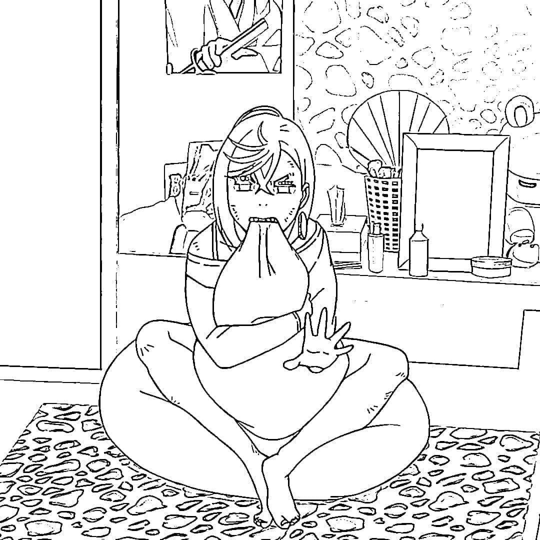 Dandadan druckbar für Kinder ausmalbilder