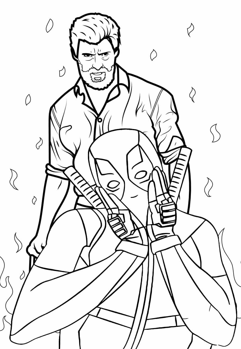 Deadpool für 2-jährige Kinder ausmalbilder