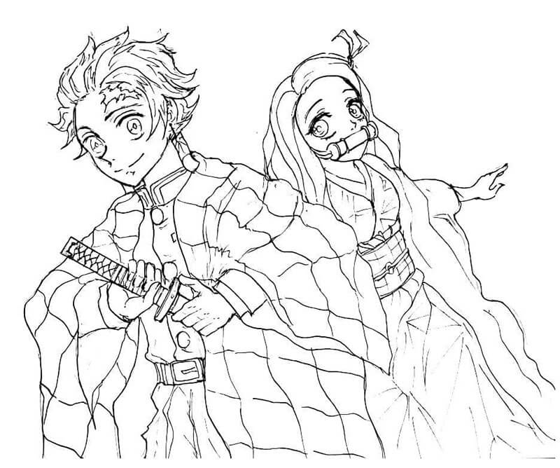 Demon Slayer für 2-jährige Kinder ausmalbilder