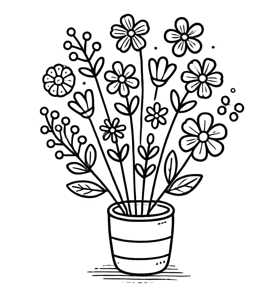 Druckbare Gratis Blume ausmalbilder