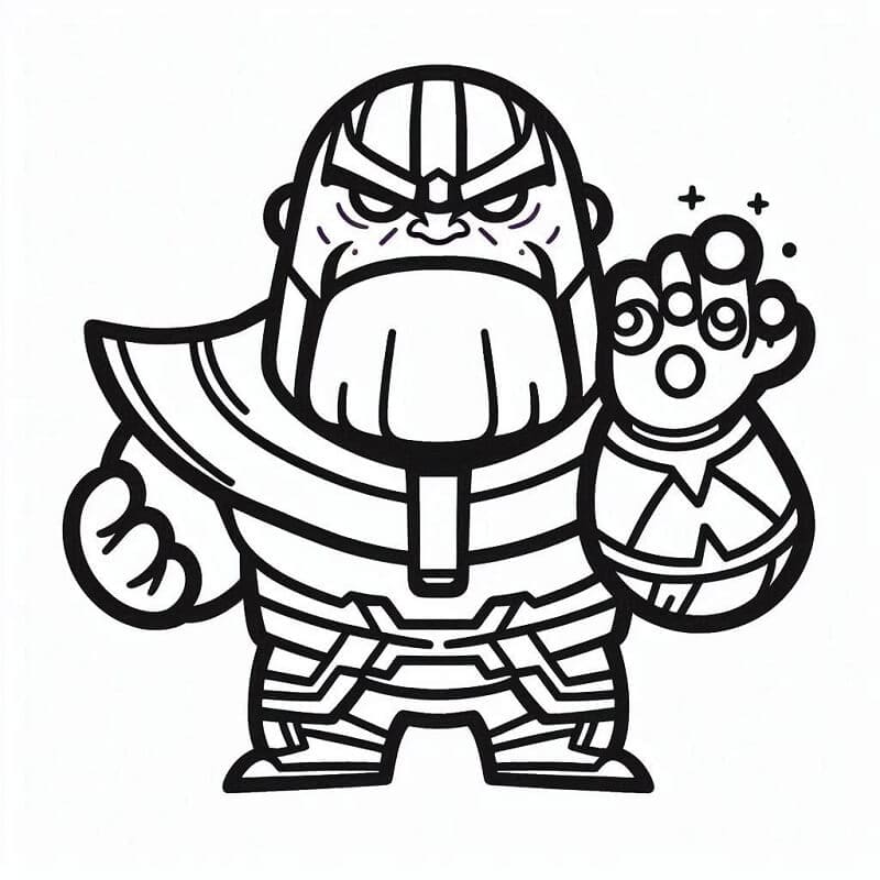 Druckbare Kinder-Bildversion Thanos ausmalbilder