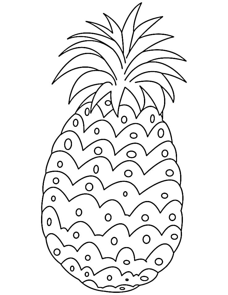 Druckbare Kinder-Version Ananas ausmalbilder