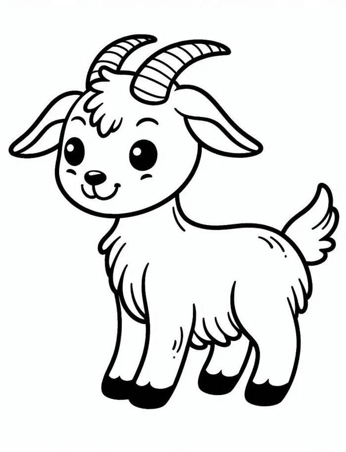Druckbare Kostenlose Ziege ausmalbilder