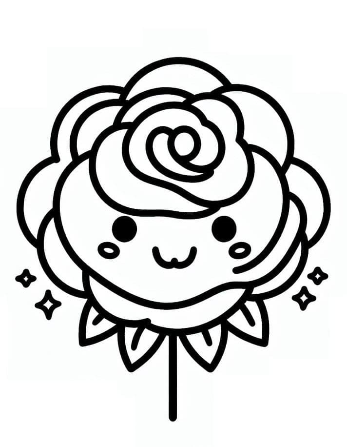 Druckbare Rose ausmalbilder