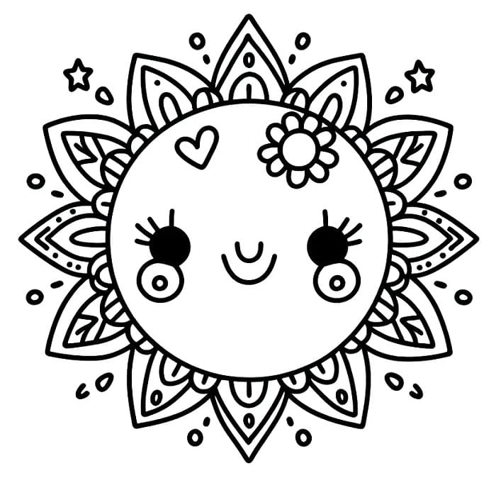 Druckbare Sonne ausmalbilder