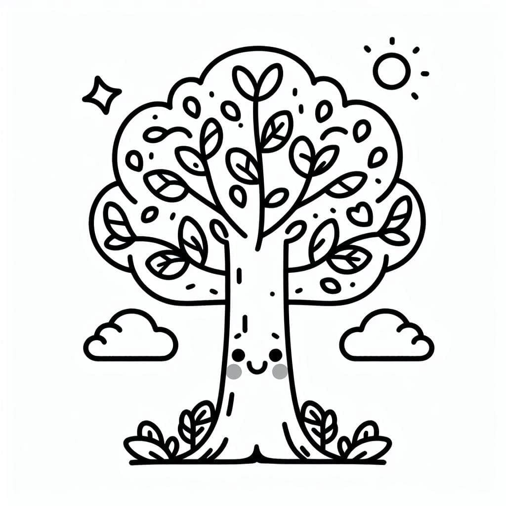 Druckbarer Baum ausmalbilder