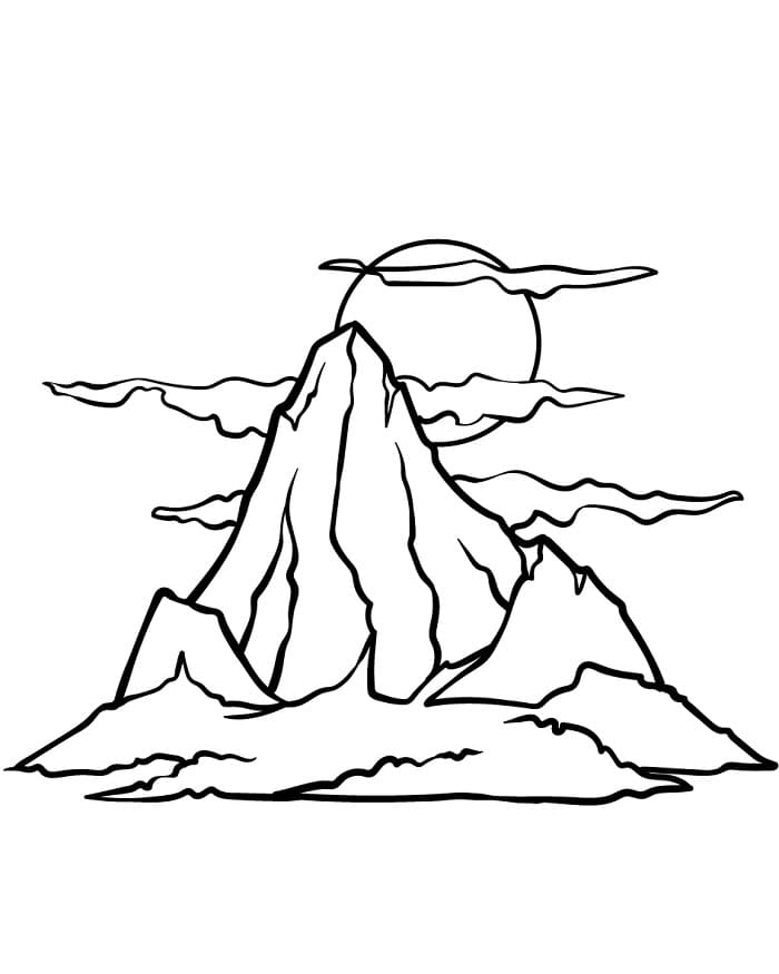 Druckbarer Berg ausmalbilder