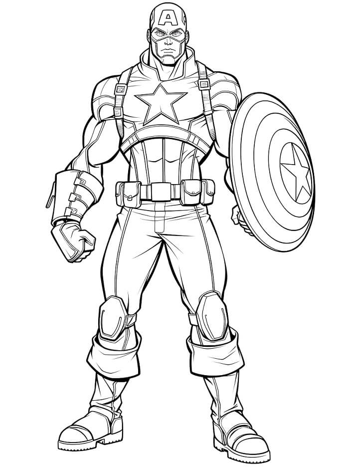 Druckbarer Captain America für Kinder ausmalbilder